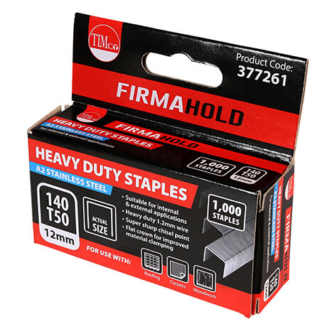 TIMCO Heavy Duty Chisel Point A2 Stainless Steel Staples - 8mm