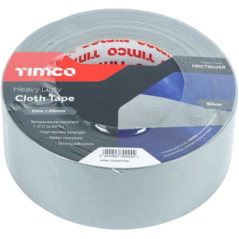 TIMCO Heavy Duty Cloth Tape Silver - 50m x 50mm