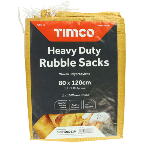 TIMCO Heavy Duty Rubble Sacks - 80 x 120cm