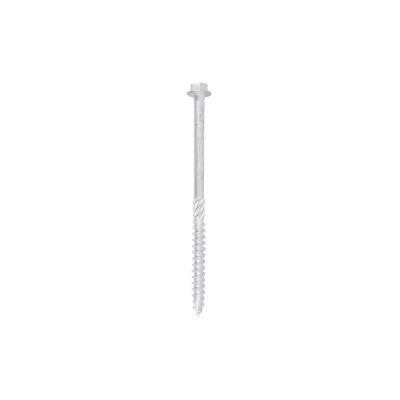 Timco - Heavy Duty Timber Screws - Hex - Exterior - Silver (Size 8.0 x 200 - 10 Pieces)