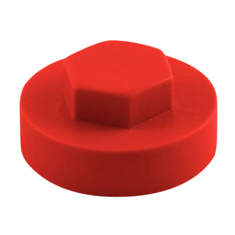 TIMCO Hex Head Cover Caps Poppy Red - 19mm