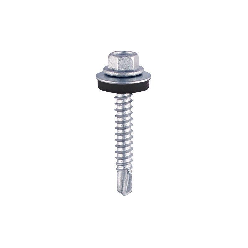 Timco - Self-Drilling Screws - Hex - For Light Section Steel - Zinc - with EPDM Washer (Size 5.5 x 19 - 100 Pieces)