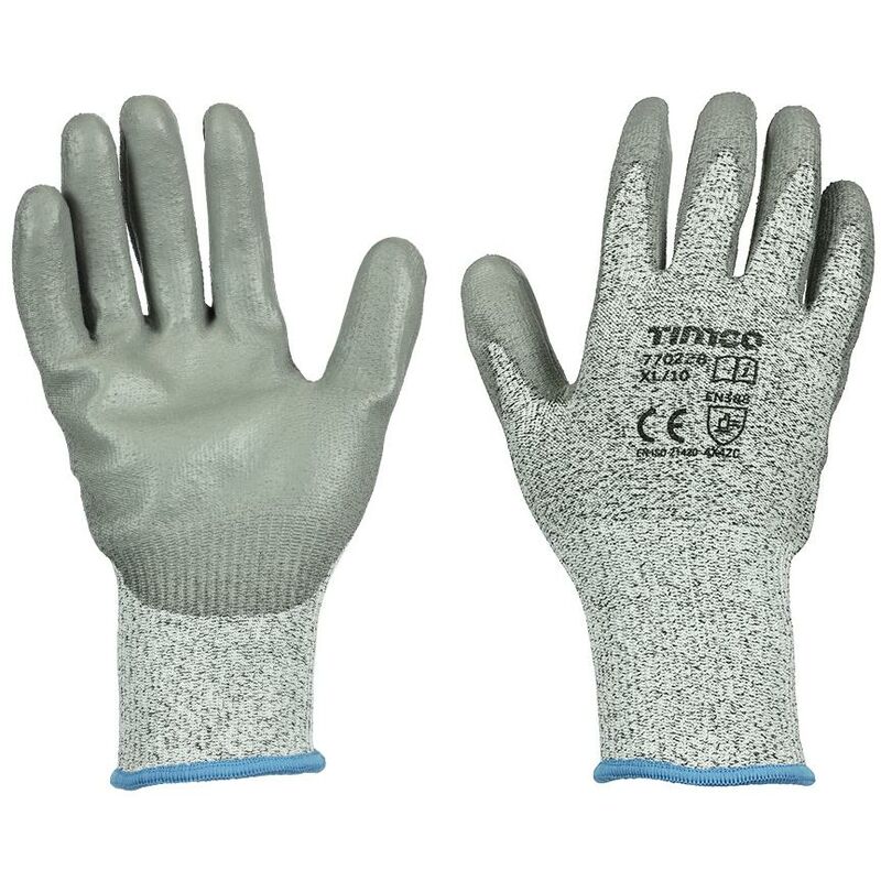 Timco - High Cut Gloves PU Coated HPPE Fibre With Glass Fibre Size X Large