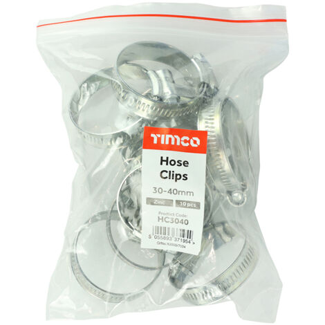 TIMCO Hose Clips Silver - 30-40mm