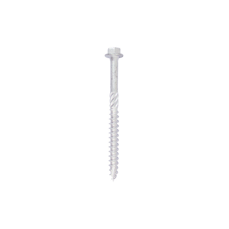 Timco - Heavy Duty Timber Screws - Hex - Exterior - Silver (Size 10 x 60 - 10 Pieces)