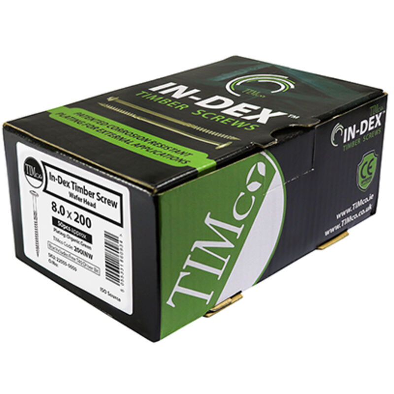 Timco - 6.7 x 125 In-Dex Wafer Head Green Timber Framing Screws Qty 50
