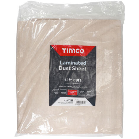 TIMCO Laminated Cotton Twill Dust Sheet - 12ft x 9ft