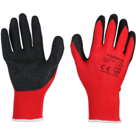 TIMCO Light Grip Glove Crinkle Latex Coated Polyester Gloves - Large
