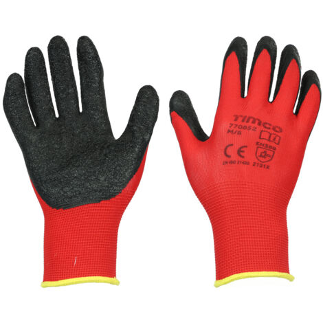 TIMCO Light Grip Glove Crinkle Latex Coated Polyester Gloves - Medium