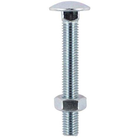 TIMco M10 x 200mm Carriage Bolt With Hex Nut - Zinc Qty 10