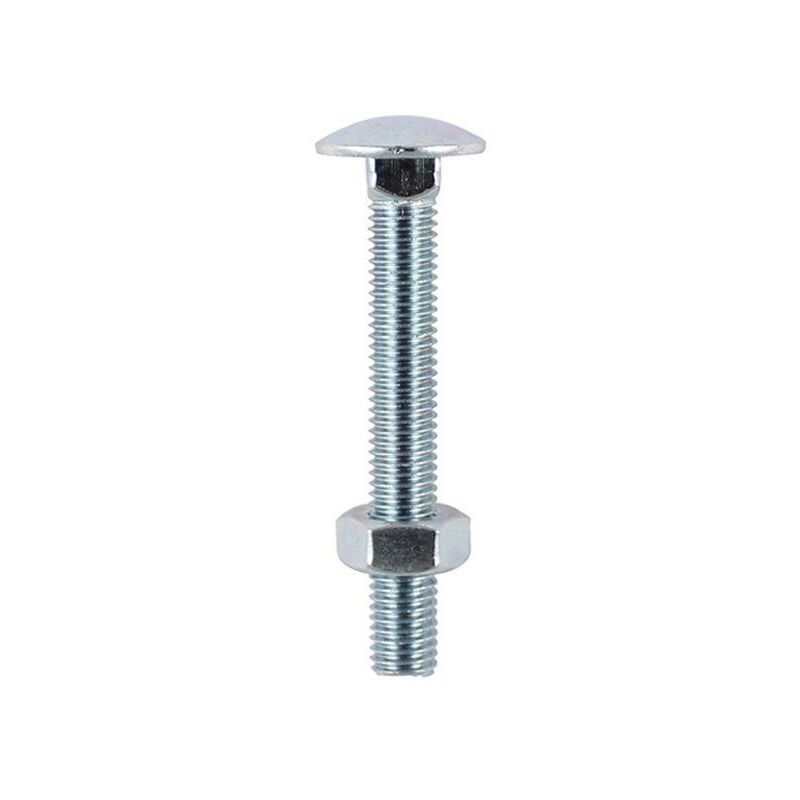 Timco - Carriage Bolts DIN603 & Hex Full Nuts DIN934 Silver - M6 x 50