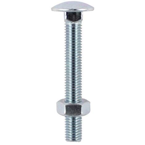 TIMco M8 x 150mm Carriage Bolt With Hex Nut - Zinc Qty 25