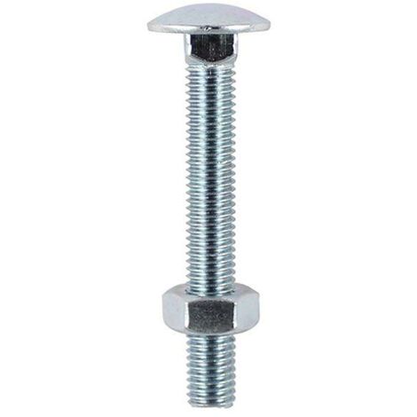 TIMco M8 x 200mm Carriage Bolt With Hex Nut - Zinc Qty 25