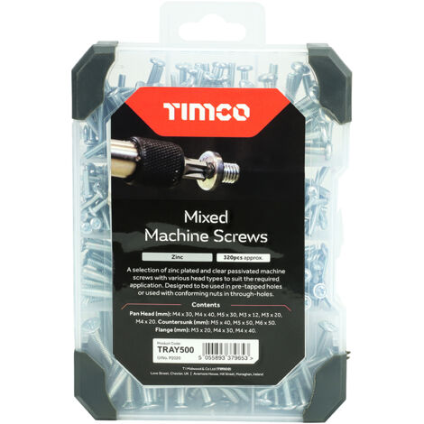 TIMCO Machine Silver Screws Mixed Tray - 320pcs