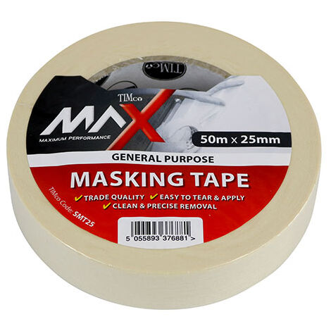 TIMCO Masking Tape Cream - 50m x 25mm