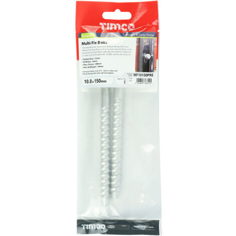 TIMCO Multi-Fix Bolts Hex Head Exterior Silver - 10.0 x 150