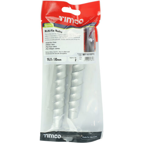 TIMCO Multi-Fix Bolts Hex Head Exterior Silver - 16.0 x 100