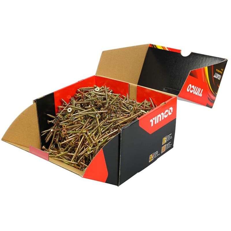 Timco - Velocity Premium Multi-Use Screws - PZ - Double Countersunk - Yellow (Size 5.0 x 70 - 1000 Pieces)