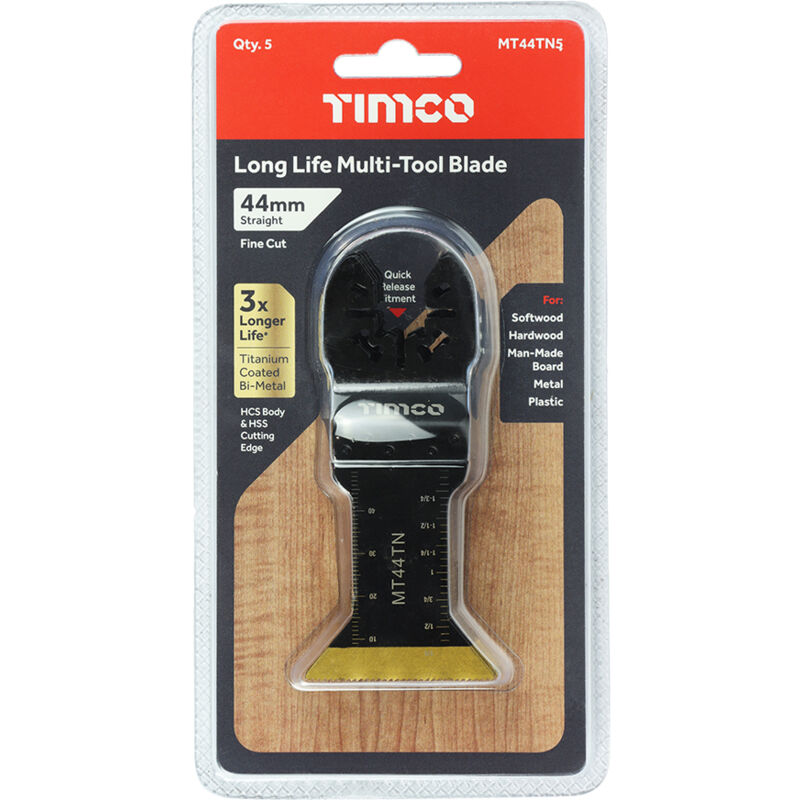 Timco Multi-Tool Fine Cut Blades For Wood/Metal Titanium Coated Bi-Metal - 44mm