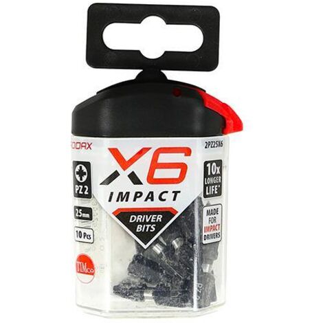 TIMco No.2 x 25mm X6i Impact Pozi Driver Bits Pack Of 10
