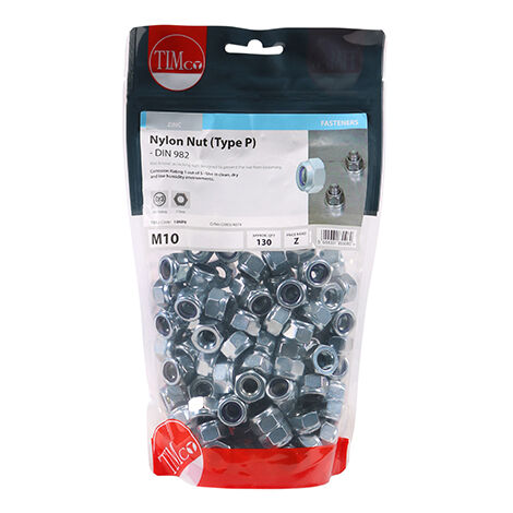 TIMCO Nylon Insert Nuts Type P DIN982 Silver - M10
