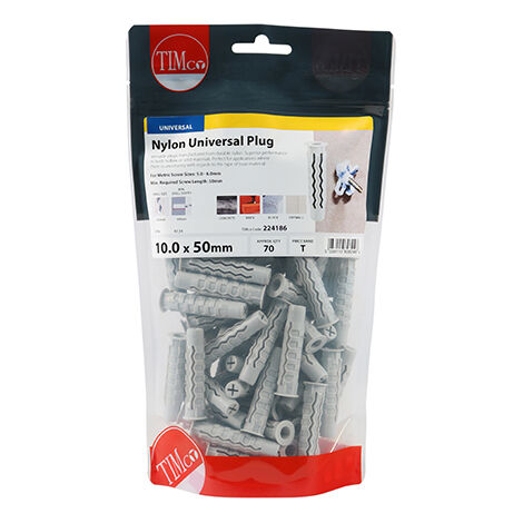 TIMCO Nylon Universal Plugs - 10.0 x 50