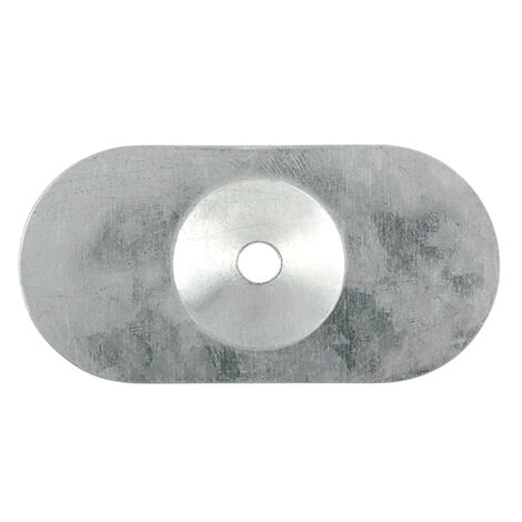 TIMCO Oval Metal Insulation Stress Plate Silver - 82 x 40