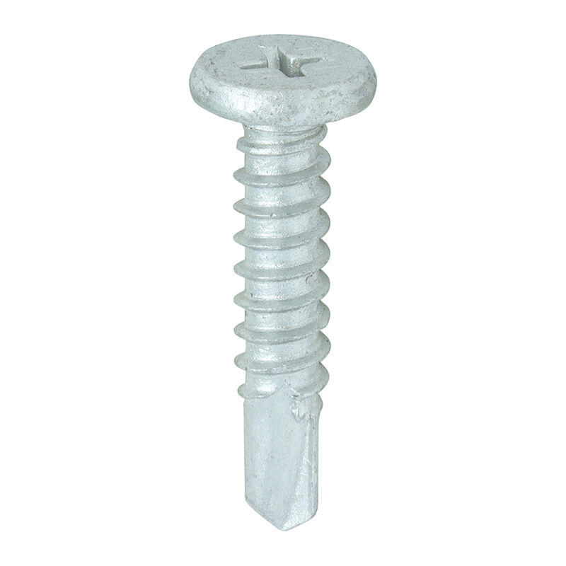 Timco - Metal Construction Sheet & Framing Screws - PH - Low Profile Pancake - Exterior - Silver Organic (Size 5.5 x 26 - 500 Pieces)