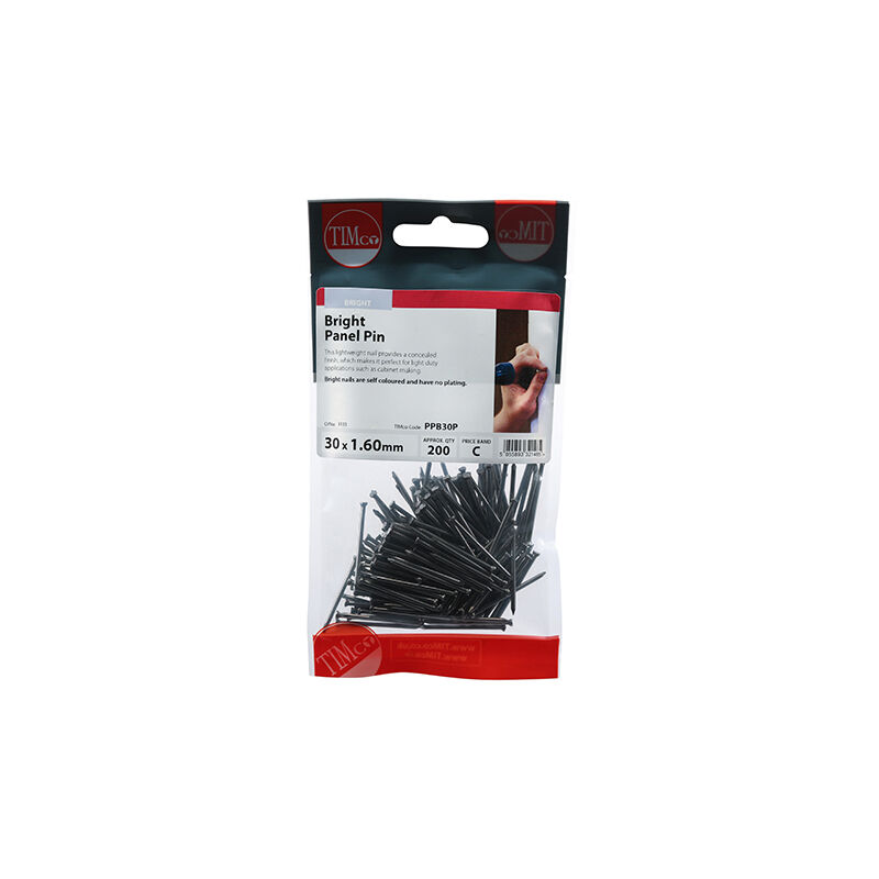 Timco - Panel Pins - Bright (Size 30 x 1.60 - 200 Pieces)