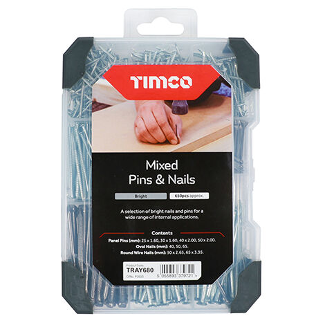 TIMCO Pins & Nails Mixed Tray
 - 495pcs
