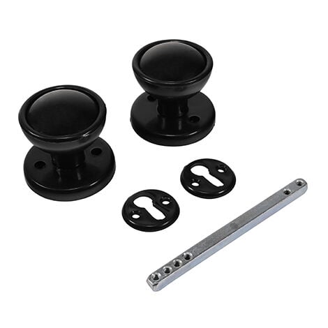 TIMCO Plastic Rim / Mortice Knob Set Black - 50mm
