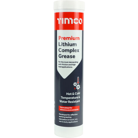 TIMCO Premium Lithium Complex Grease, High Pressure, Very High Temperature Red Grease Cartridge - 400g