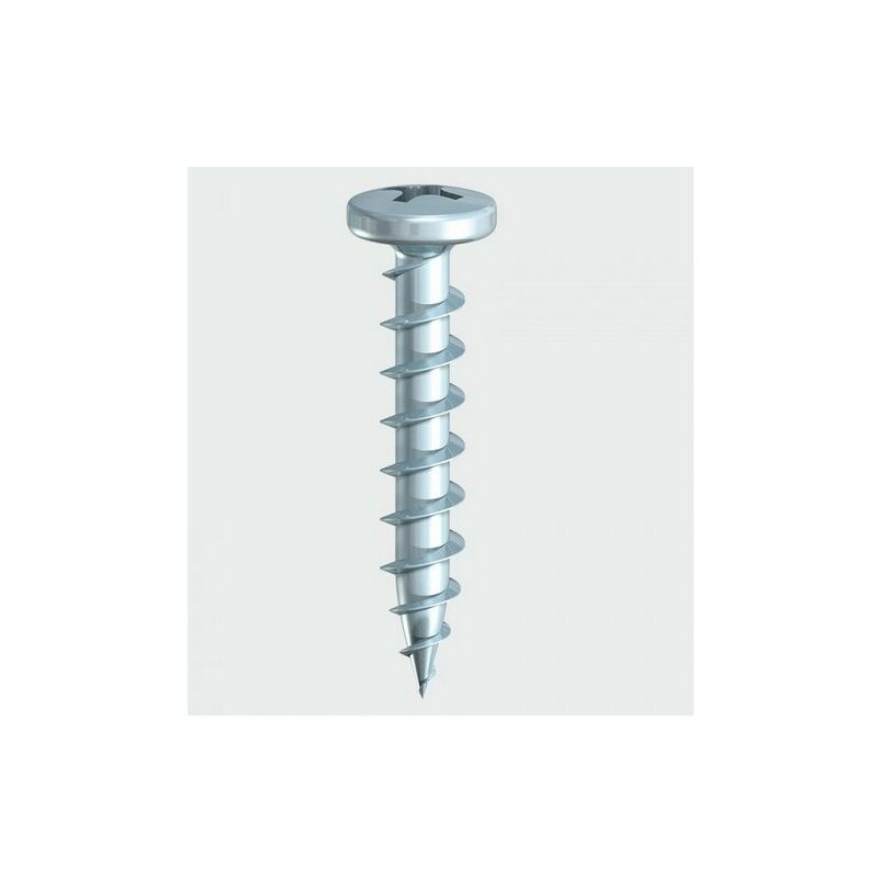 212Z PVC Friction Stay Shallow Pan Gimlet Point Screw BZP 4.3 x 25mm Box of 1,000 - Timco