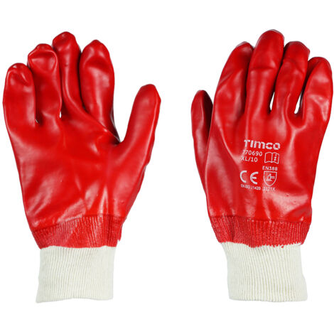 TIMCO PVC Grip PVC Coated Cotton Interlock Gloves - X Large