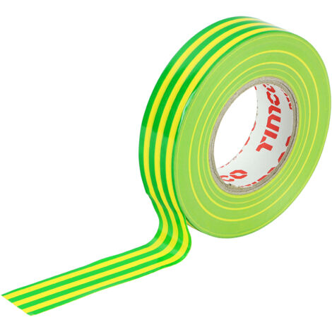 TIMCO PVC Insulation Tape Yellow & Green Stripe - 25m x 18mm