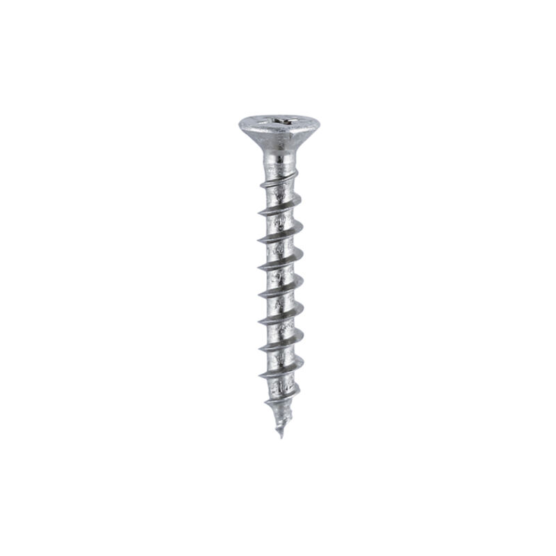 Timco - Window Fabrication Screws - Countersunk with Ribs - PH - Single Thread - Gimlet Point - Zinc (Size 4.3 x 40 - 1000 Pieces)
