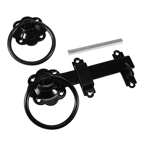 TIMCO Ring Gate Latch Plain Black - 6"