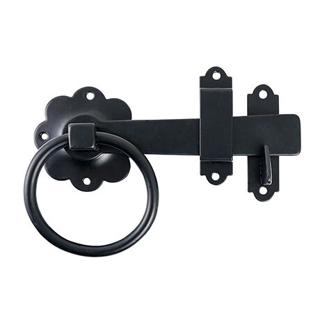 TIMCO Ring Gate Latch Plain Black - 6"