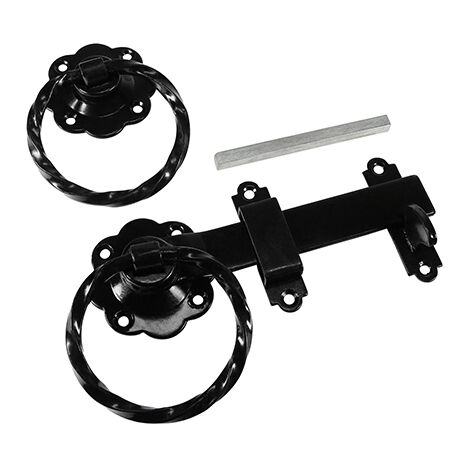TIMCO Ring Gate Latch Twisted Black - 6"