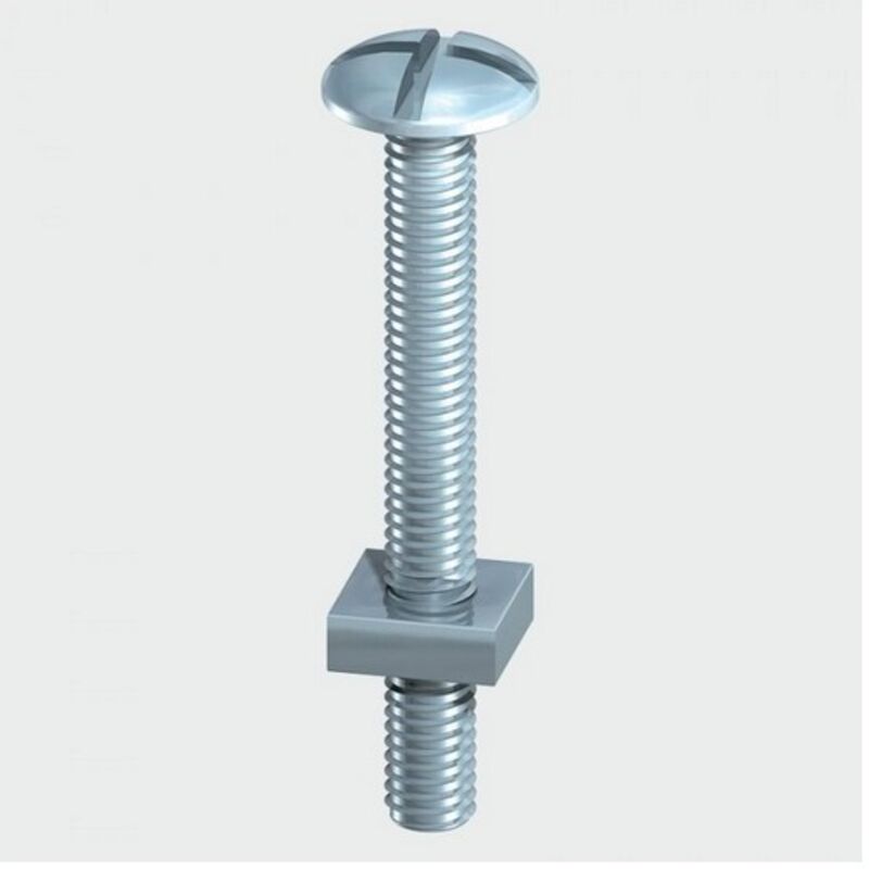 Timco - Roofing Bolts & Square Nuts - Zinc (Size M6 x 100 - 2 Pieces)