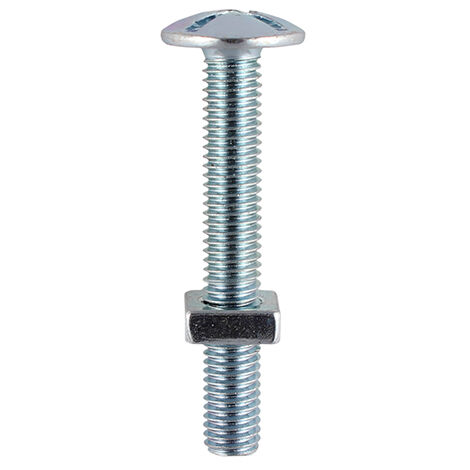 TIMCO Roofing Bolts & Square Nuts Silver - M6 x 30