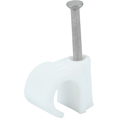 TIMCO Round Cable Clips White - To fit 11.0mm