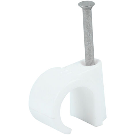 TIMCO Round Cable Clips White - To fit 14.0mm