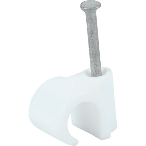 TIMCO Round Cable Clips White - To fit 9.0mm