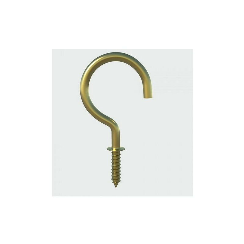 19SHBP Round Cup Hook Electro Brass 19mm Bag of 15 - Timco