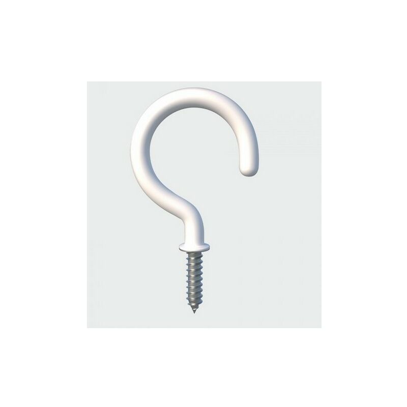 25SHWP Round Cup Hook White 25mm Bag of 6 - Timco