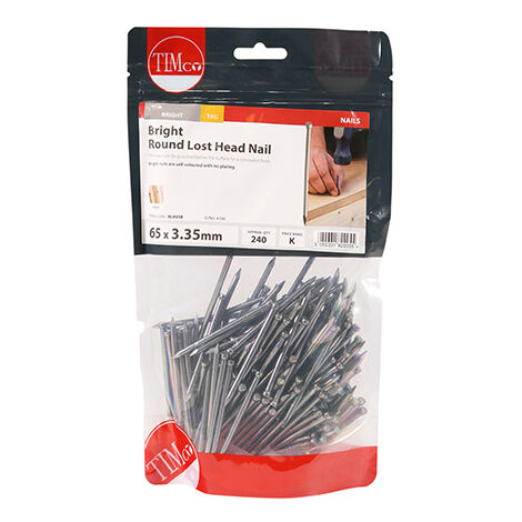 TIMCO Round Lost Head Nails Bright - 65 x 3.35