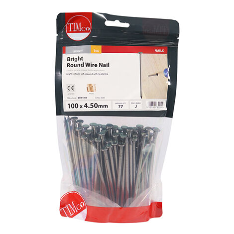 TIMCO Round Wire Nails Bright - 100 x 4.50