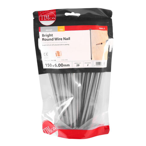 TIMCO Round Wire Nails Bright - 150 x 6.00