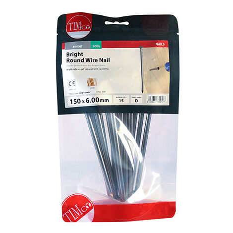 TIMCO Round Wire Nails Bright - 150 x 6.00